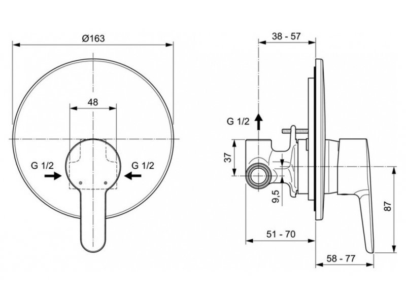 Купить Смеситель Ideal Standard Sesia встраиваемый для душа, хром, A6944AA