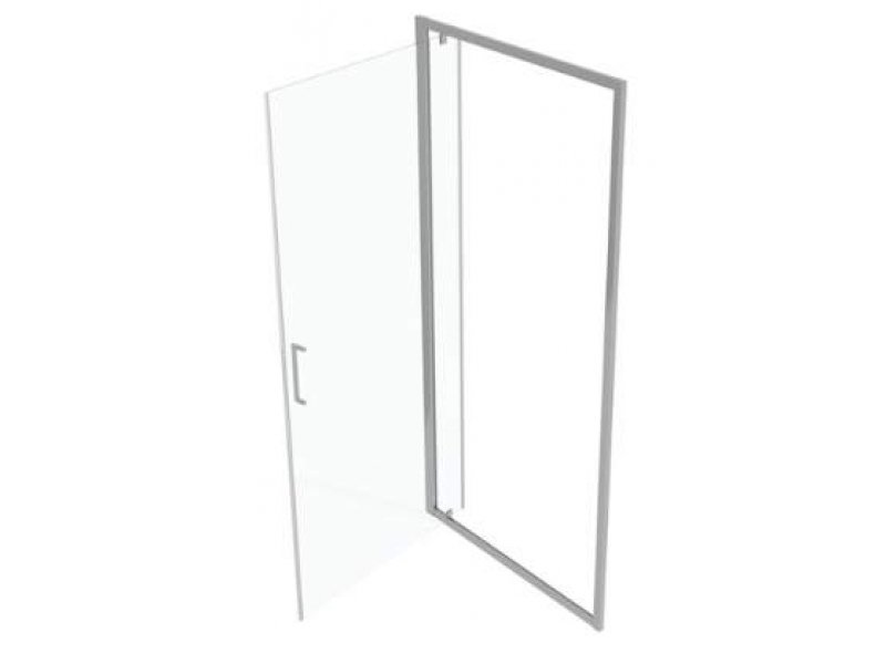 Купить Душевая дверь в нишу Bravat Line BD100.4111A, 100 x 200 см, распашная, стекло прозрачное, хром