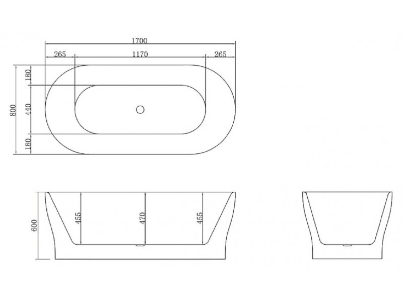 Купить Ванна акриловая BelBagno BB405-1700-800, 170 х 80 см