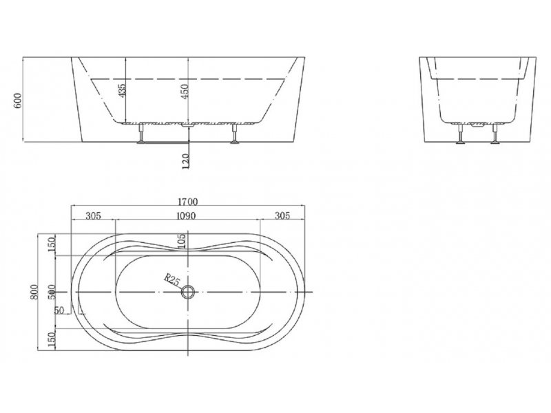 Купить Ванна акриловая BelBagno BB407-1700-800, 170 х 80 см