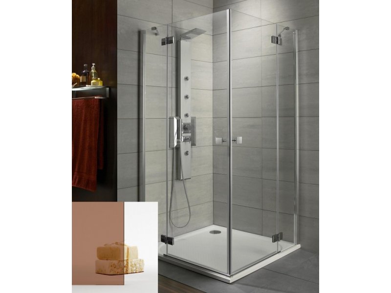 Купить Душевой уголок Radaway Almatea KDD 100L*80R, 100 x 80 х 195 см, стекло коричневое, профиль хром, 32180-01-08N