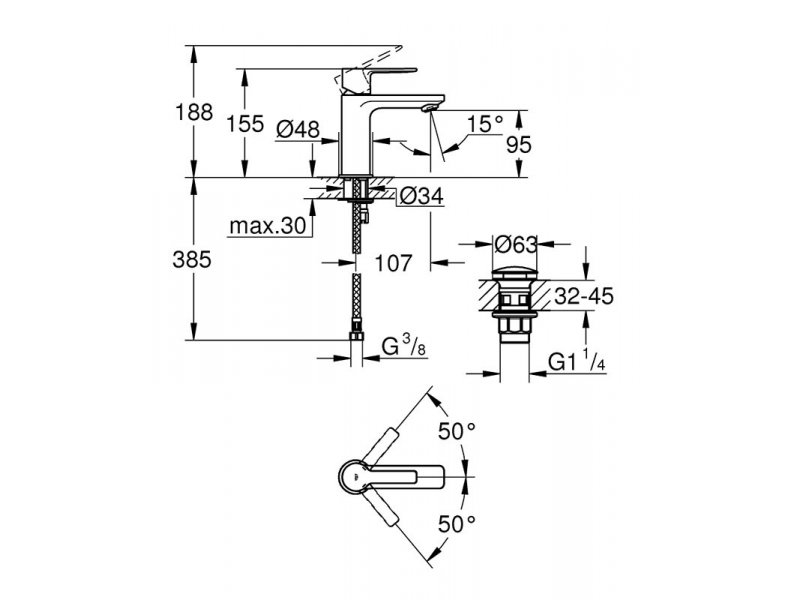 Купить Смеситель Grohe Lineare New 23791001 для раковины, хром