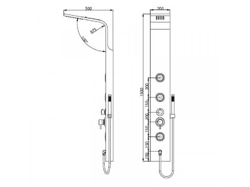 Купить Гидромассажная душевая панель RGW Shower Panels SP-04 B, 21140104-04, цвет черный