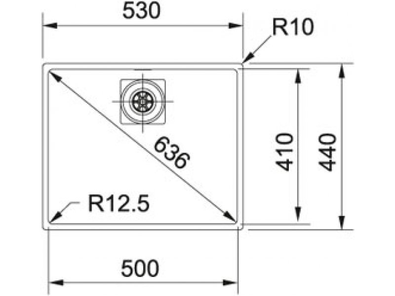 Купить Мойка Franke CENTINOX CMX 110-50, 122.0288.097, нижняя установка, нержавеющая сталь, полированная, 53*44 см