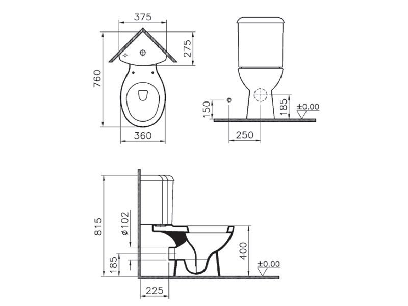 Купить Напольный унитаз угловой Vitra Arkitekt 9754B003-7201 крышка микролифт