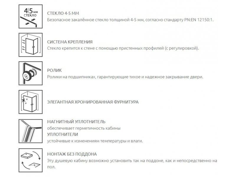 Купить Душевой уголок Radaway Classic C, 80 х 80 х 185 см, стекло прозрачное, профиль хром, 30060-01-01