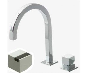 Смеситель Bandini Ice Cube 750720SN01LW для раковины, матовый никель/ручка венге