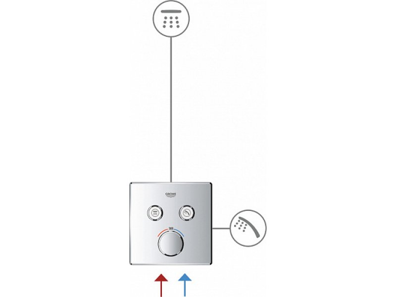 Купить Смеситель для ванны и душа Grohe Grohtherm SmartControl 29124000, хром