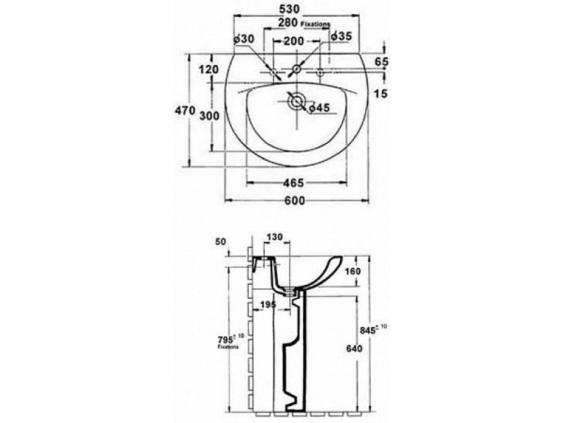 Купить Раковина Jacob Delafon Patio E4159NG-00, 60 x 47 см