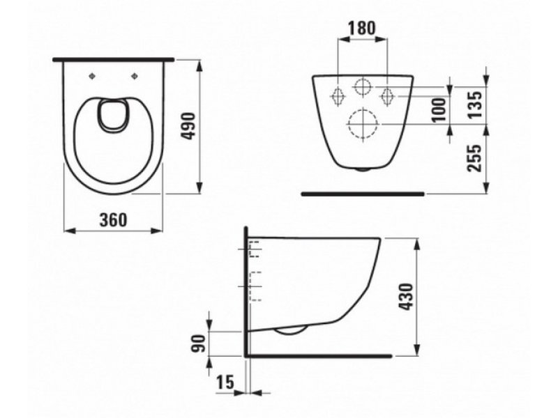 Купить Подвесной унитаз Laufen Pro Rimless 8209650000001 безободковый (8.2096.5.000.000.1)