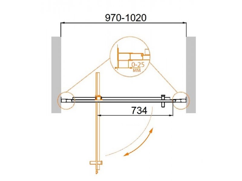 Купить Душевая дверь Cezares Molveno-BA-1-100-C-Cr-IV, 100 х 190 см, стекло прозрачное, хром