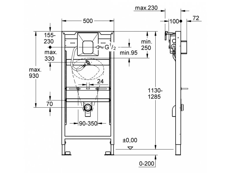 Купить Инсталляция для писсуара Grohe Rapid U 38803001