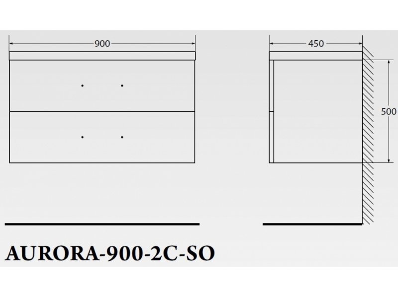 Купить Тумба под раковину BelBagno Aurora AURORA-900-2C-SO-CS подвесная (2 ящ.)