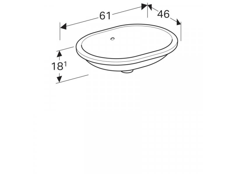 Купить Раковина Geberit Variform 500.756.01.2 55 x 40 см овальная, встраиваемая снизу, с переливом