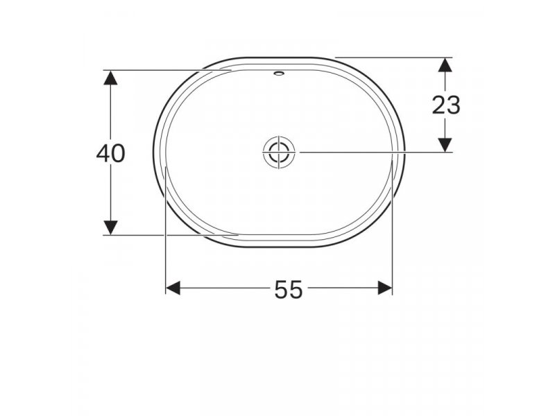 Купить Раковина Geberit Variform 500.756.01.2 55 x 40 см овальная, встраиваемая снизу, с переливом