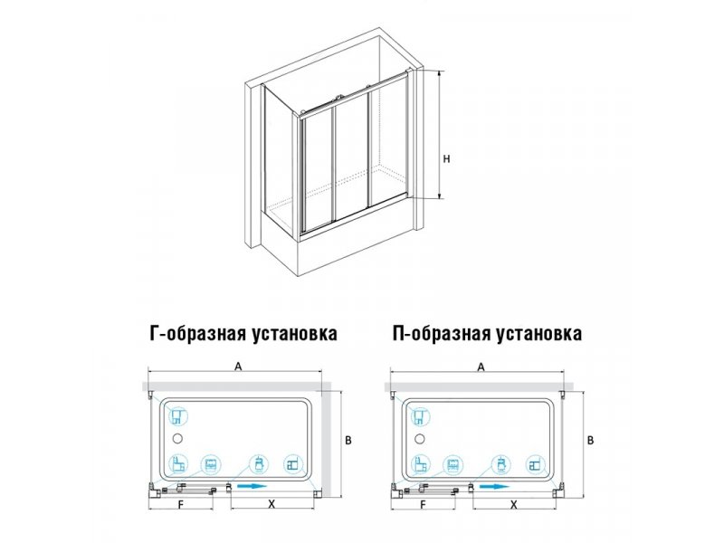 Купить Шторка на ванну RGW SC-81, 04118177-11, 170 x 70 x 150 см стекло прозрачное, хром