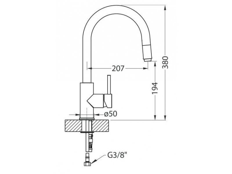 Купить Смеситель для кухни Alveus Granital Delos-P G55 1129020, бежевый