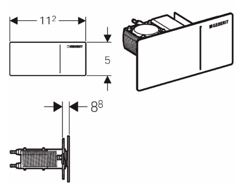 Купить Клавиша Geberit Sigma Type 70 115.635.SJ.1, черное стекло