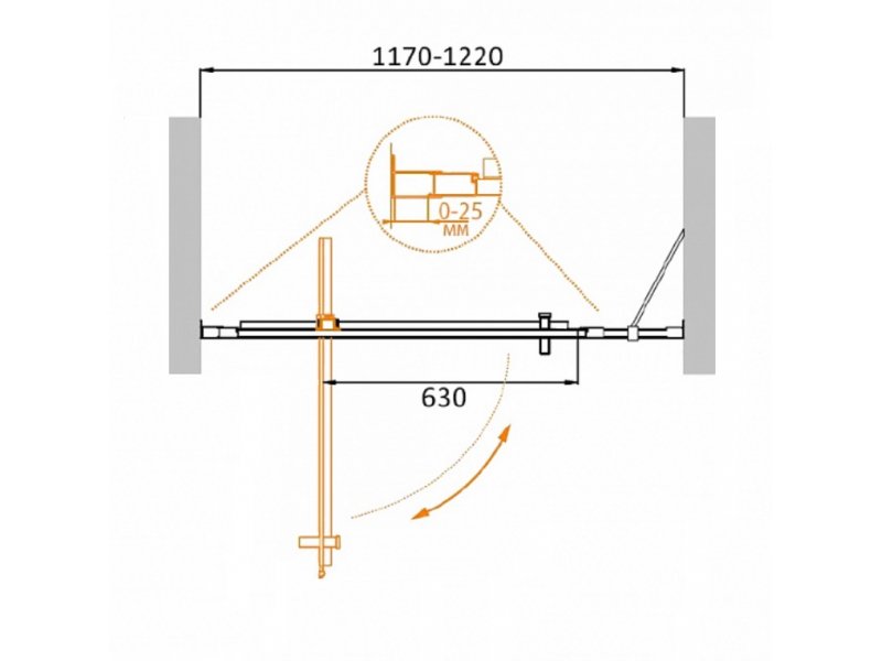 Купить Душевая дверь Cezares Molveno-BA-11-90+30-P-Cr, 120 x 190 см, стекло текстурное Punto, хром