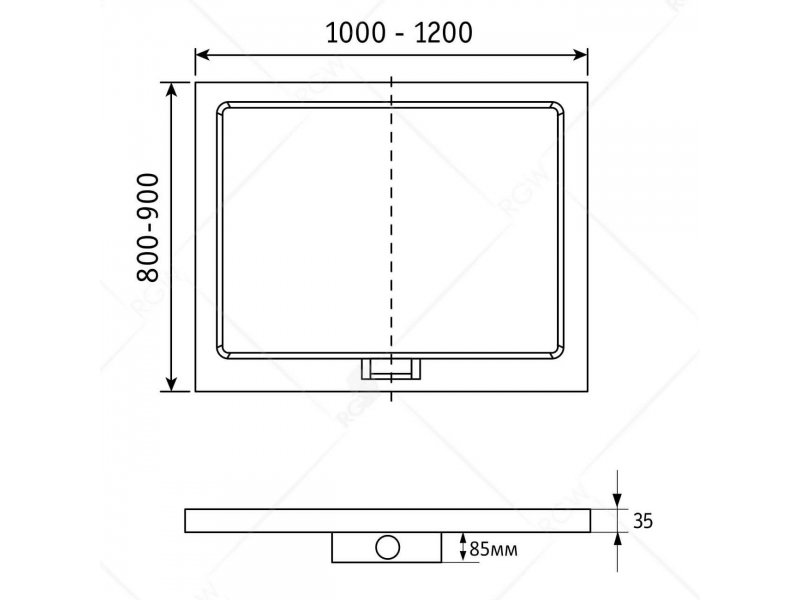 Купить Душевой поддон RGW GWS-21, 90 x 100 см, 03150290-01