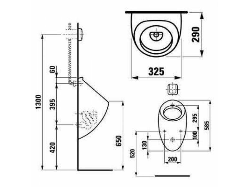 Купить Писсуар Laufen Alessi 8.4097.5.400.400.1 без крышки с мухой