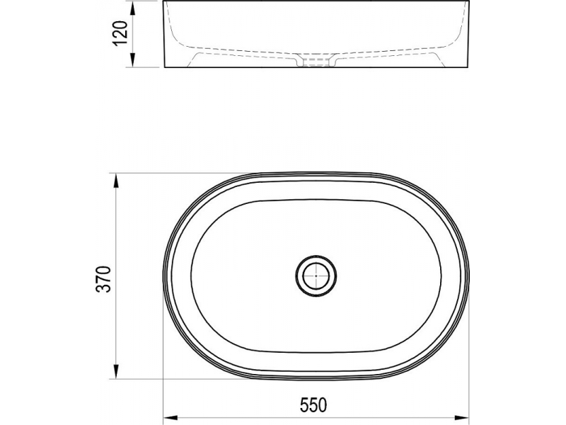 Купить Раковина Ravak Ceramic Slim O, 55 х 37 см, цвет белый, XJX01155001