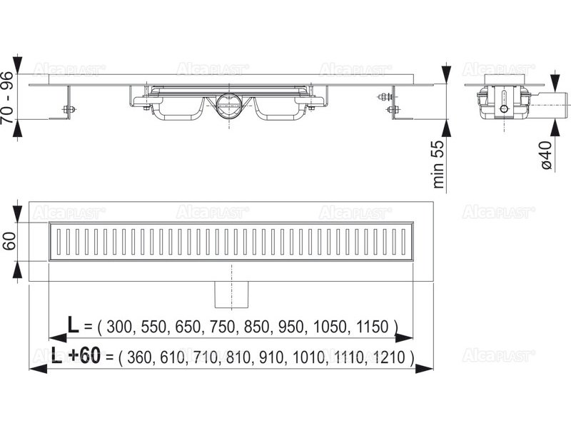 Купить Душевой лоток AlcaPlast APZ101-1050