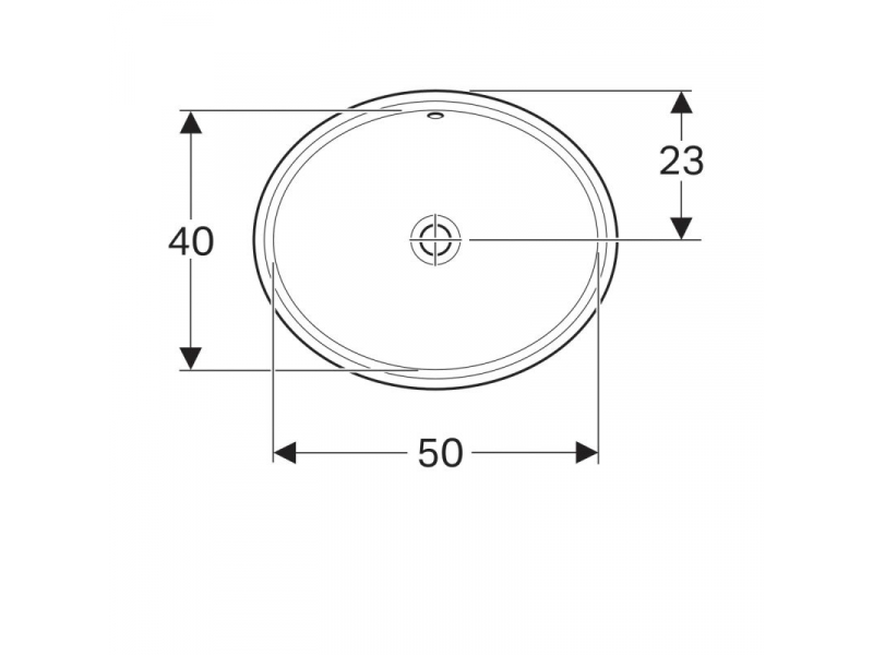 Купить Раковина Geberit Variform 500.752.01.2 50 x 40 см овальная, встраиваемая снизу, с переливом