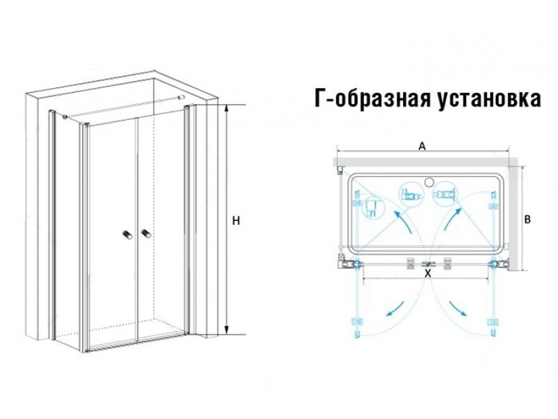 Купить Душевой уголок RGW PA-47, 04084728-11, 120 х 80 x 185 см, дверь распашная, стекло прозрачное, хром