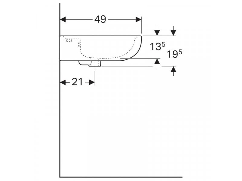 Купить Раковина Geberit Renova 223060000, 60 х 49 см, белая