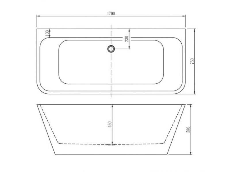 Купить Ванна акриловая Aquanet Family Perfect 170 x 75 см, белый глянцевый, 260050