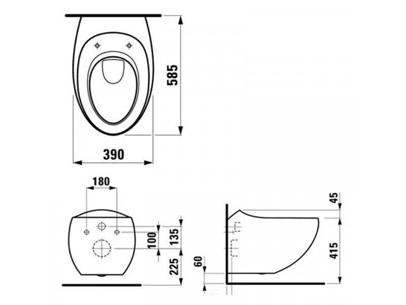 Купить Подвесной унитаз безободковый Laufen Alessi One rimless 8.2097.1.400.000.1