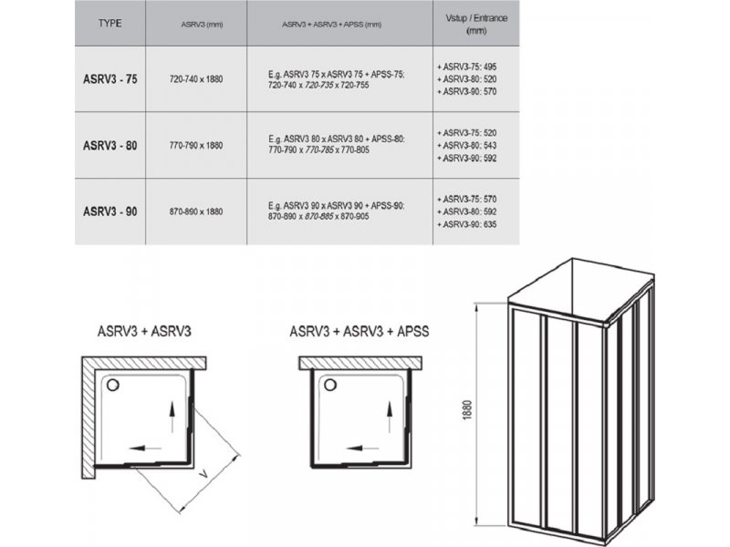 Купить Душевая дверь Ravak Supernova ASRV3-90, профиль сатин, витраж грейп, 15V70U02ZG