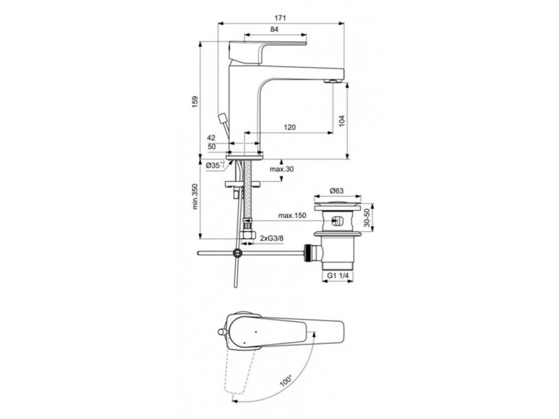 Купить Смеситель Ideal Standard Cerafine D Grande для раковины, хром, BC689AA