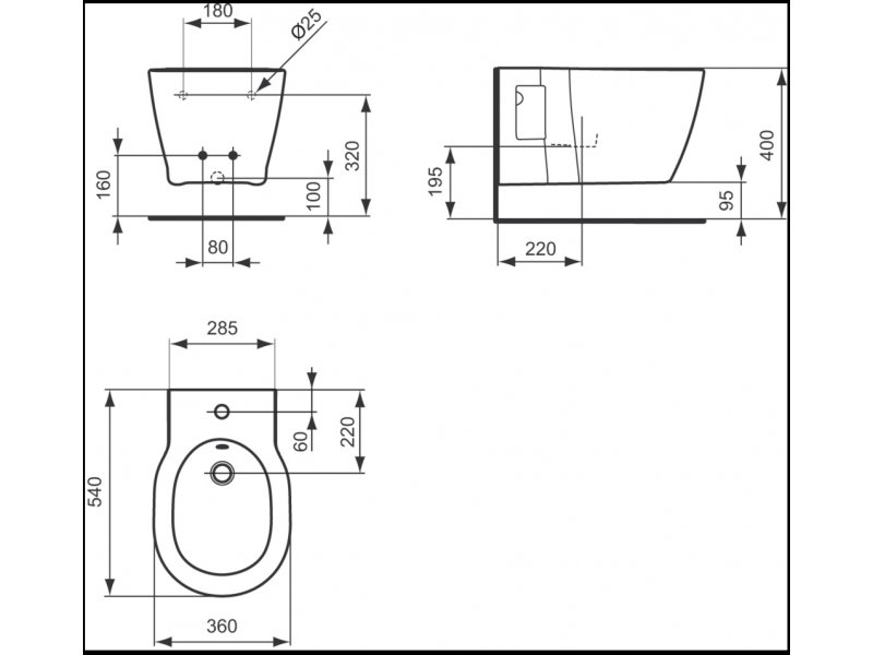 Купить Биде Ideal Standard Connect E799701_SKL, подвесное