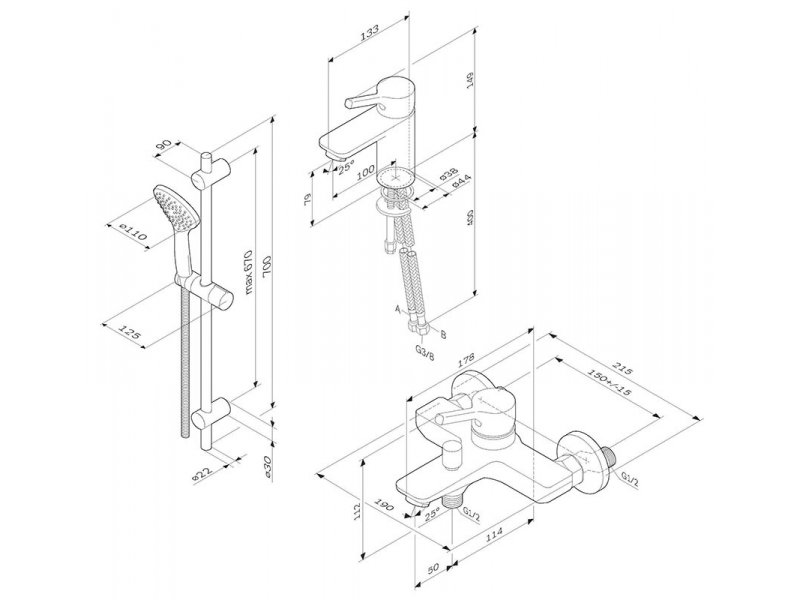 Купить Комплект смесителей AM.PM X-Joy S F40985B00, хром