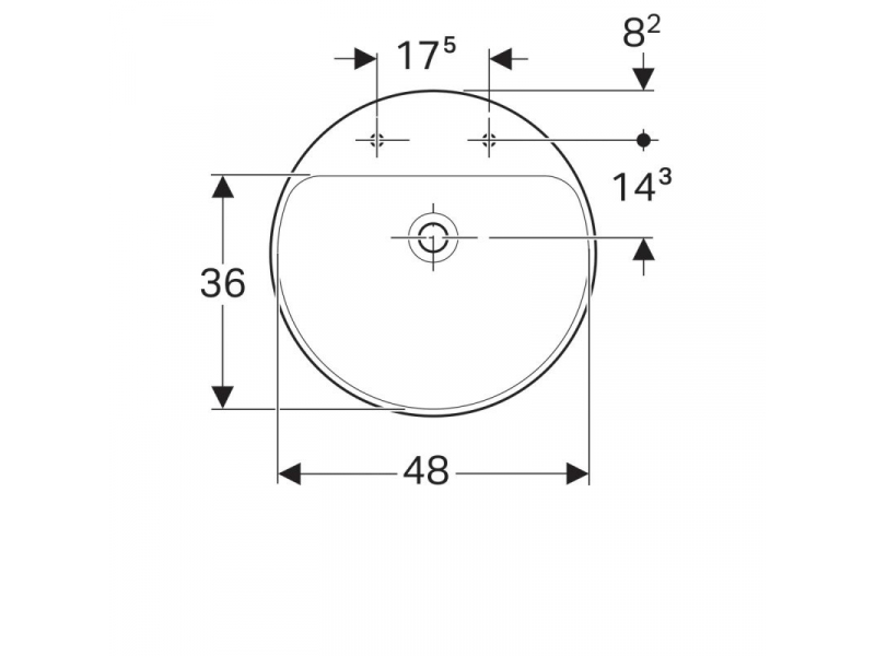 Купить Раковина Geberit Variform 500.783.01.2, 50 x 50 см, белая