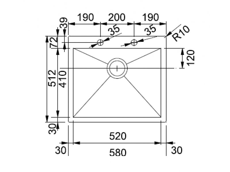 Купить Мойка Franke PLANAR PPX 210-58 TL, 127.0203.469, установка сверху, SlimTop, нержавеющая сталь, полированная, 58*51,2 см