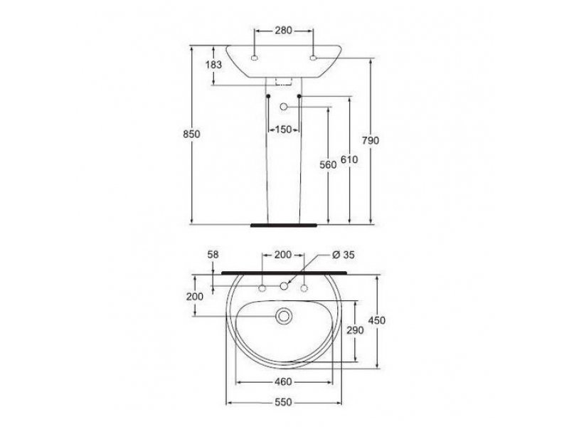 Купить Раковина Vidima СИРИУС (BOX) (Sirius) W400061, подвесная, белая, 55*45 см