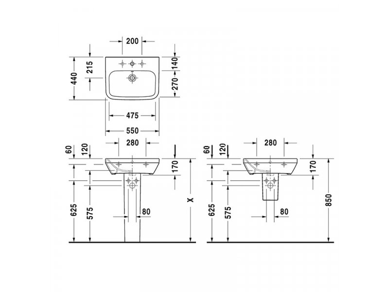 Купить Раковина Duravit Durastyle 2319550000, 550*440 мм