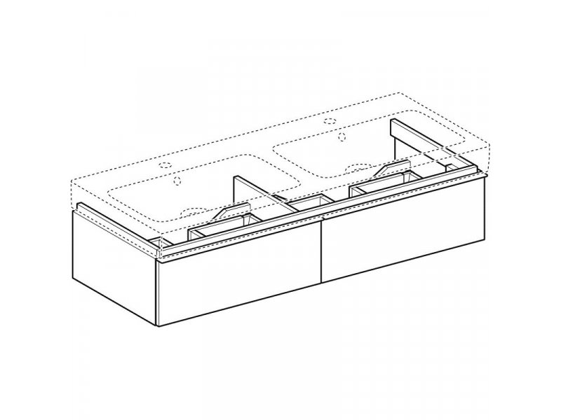 Купить Тумба под двойную раковину Geberit iCon 841222000, 120 см, цвет натуральный дуб