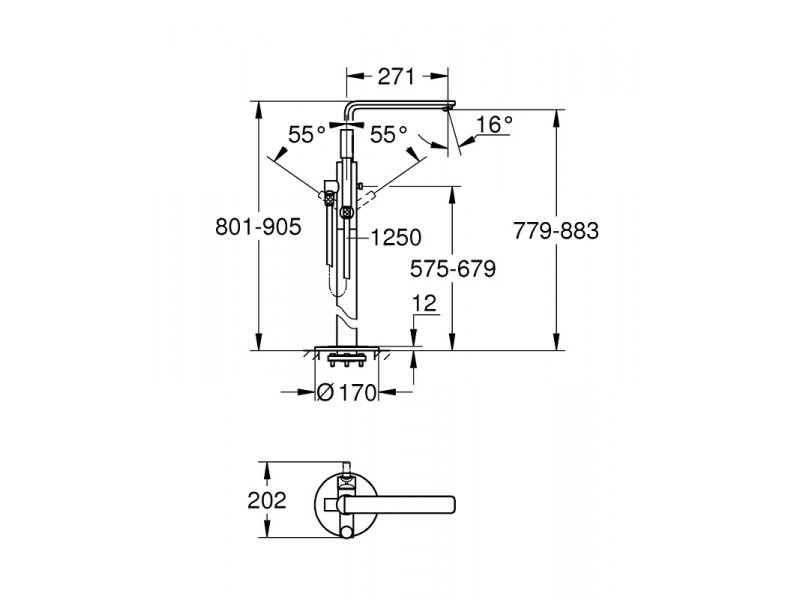 Купить Смеситель Grohe Lineare New для ванны и душа, хром, 23792001