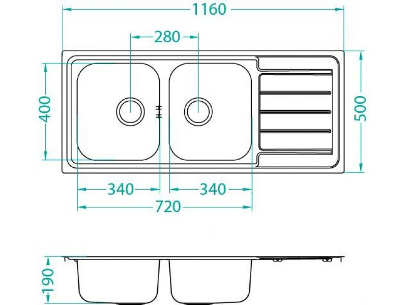 Купить Мойка кухонная Alveus LINE MAXIM 100-SAT FS 1165 x 505 1092001