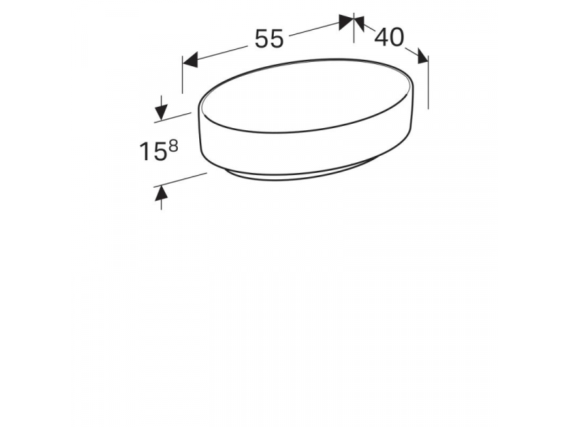 Купить Раковина Geberit Variform 55 x 40 см, накладная, без перелива, 500.771.01.2