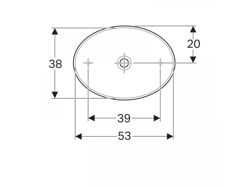 Купить Раковина Geberit Variform 55 x 40 см, накладная, без перелива, 500.771.01.2