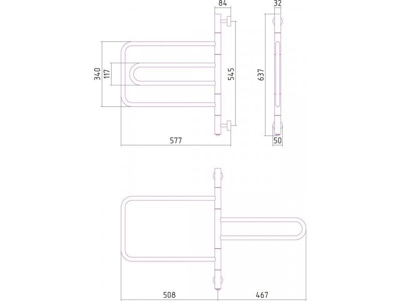 Купить Полотенцесушитель электрический Сунержа Компакт 64 x 58 см, 00-0820-0640, хром