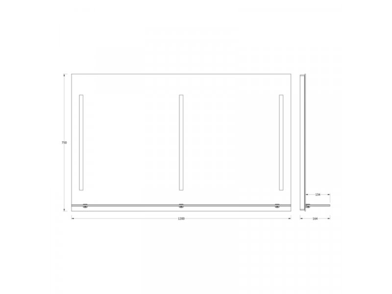 Купить Зеркало с полочкой и LED-светильниками Evoform Ledline-S BY 2168 120х75 см