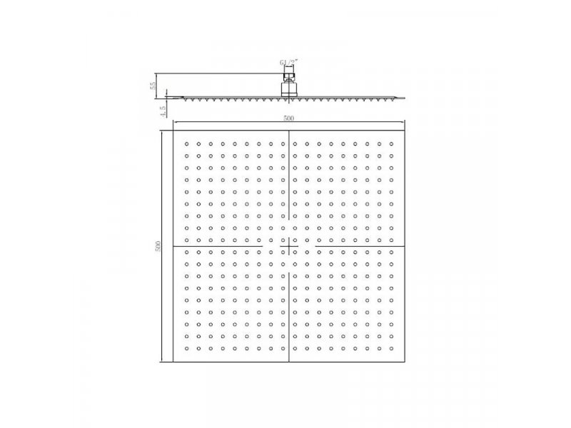 Купить Верхний душ RGW Shower Panels SP-82-50, 21148250-01, 50 х 50 см, 1 режим струи, без держателя, хром