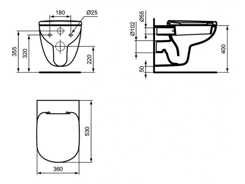 Купить Инсталляция Ideal Standard W3710AA с унитазом Tempo Rimless T331101, сиденье микролифт, панель смыва, комплект, W990101