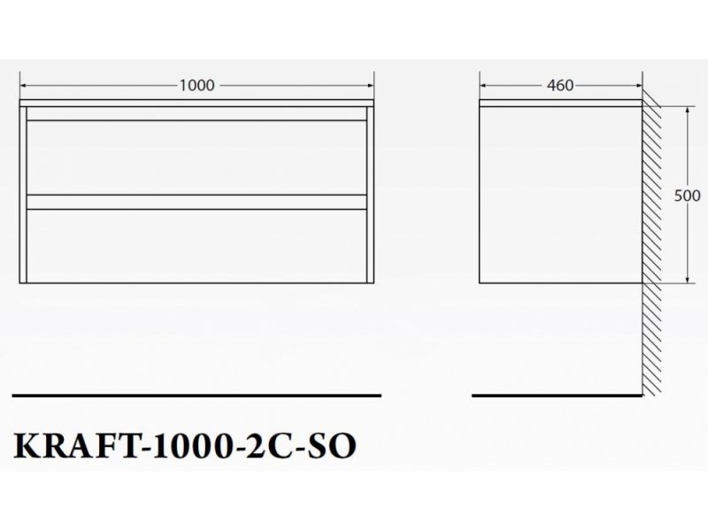 Купить Тумба под раковину BelBagno Kraft KRAFT-1000-2C-SO-PG, подвесная